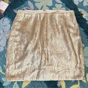 J. Crew Gold Sequin Mini Skirt
